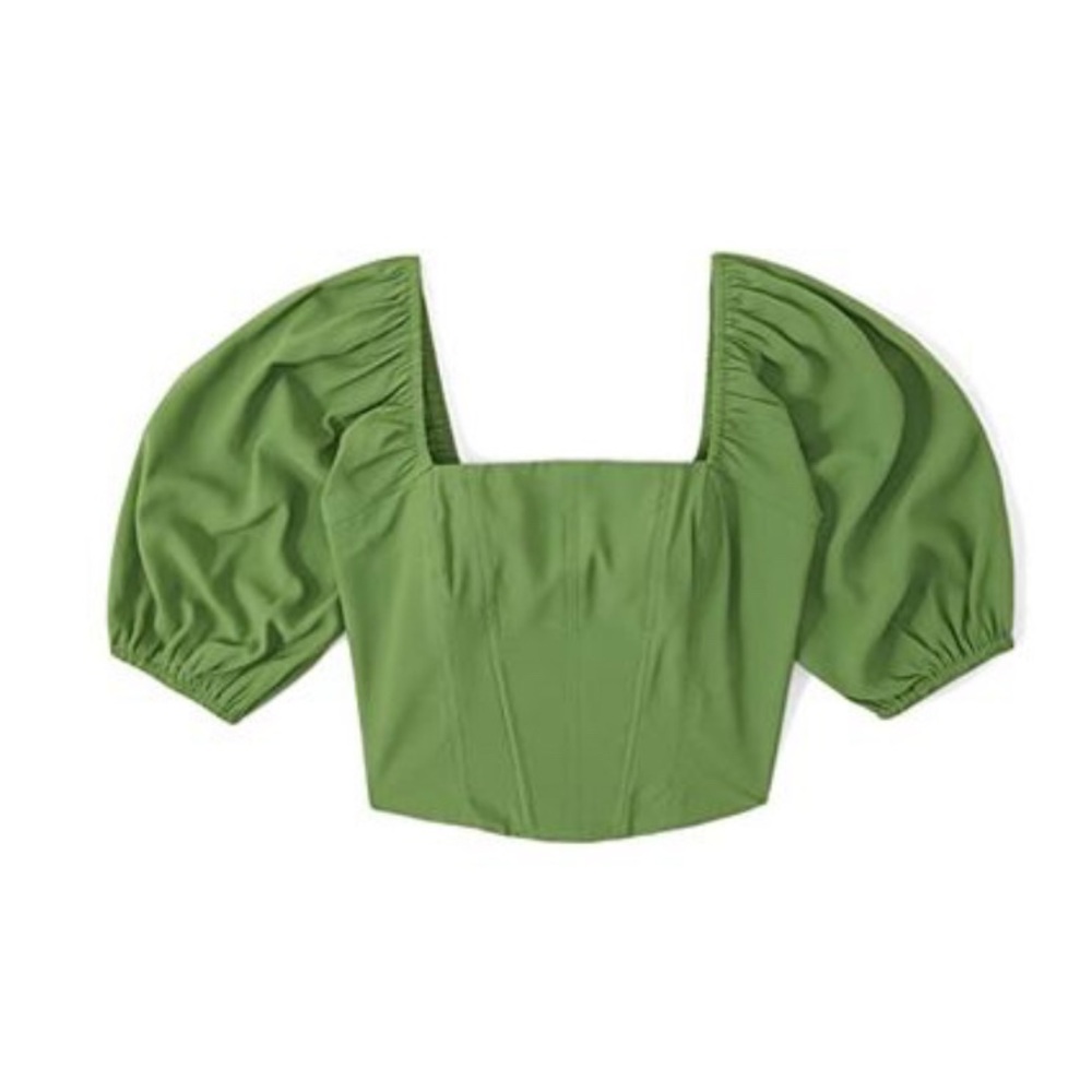 Abercrombie & Fitch Corset Puff Sleeved Top size XL